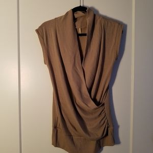 Cross over sweater tan. Sz large